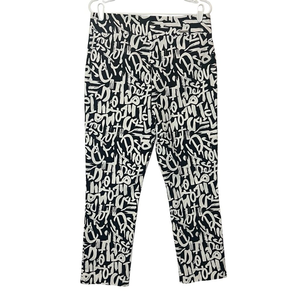 Joseph Ribkoff Women’s Pants Size 8 Black/White Elastic Waist Stretch - Picture 3 of 11